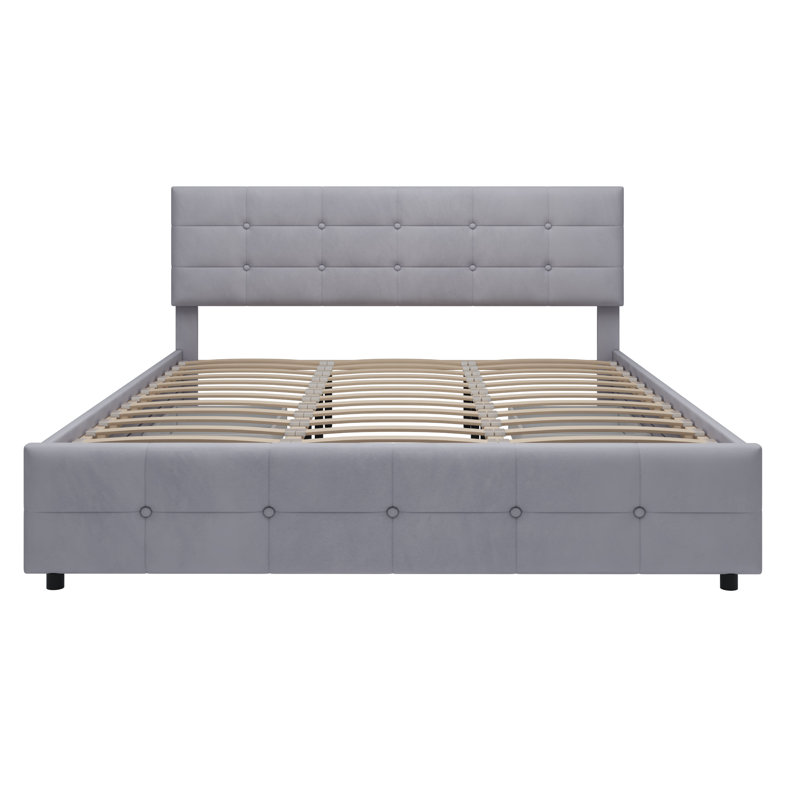 Banty Upholstered Storage Bed, Grey
