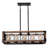 Anmytek 5 - Light Brown Kitchen Island Pendant Chandelier with Glass Shade