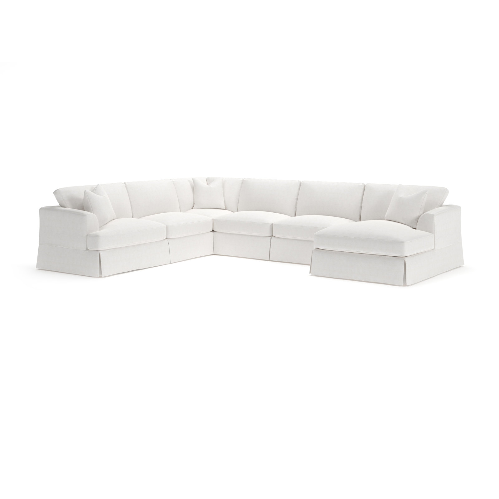 Lucia 151" W U-Shaped Sectional , Right Hand Facing, Nomad Snow Crypton® Chenille