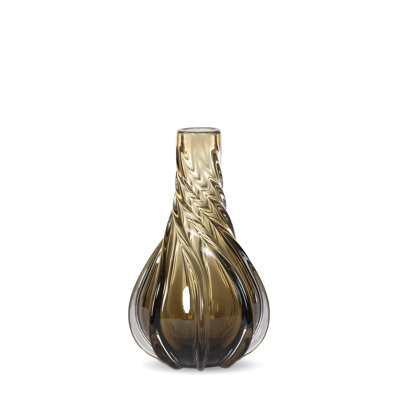 Twirl Glass Vase, Amber, Small