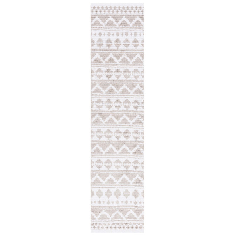 Tapis beige / ivoire Belniak, Tapis de couloir 2 pi x 9 pi