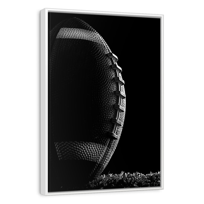 Football monochrome, Cadre flottant blanc, 29 po x 43 po