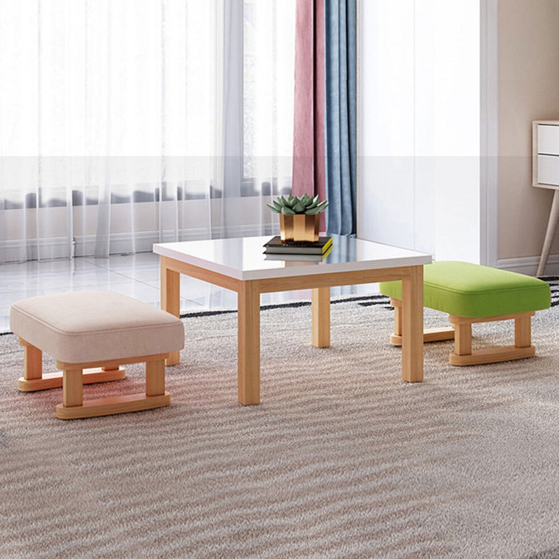 Bamboo / Rattan Accent Stool, green