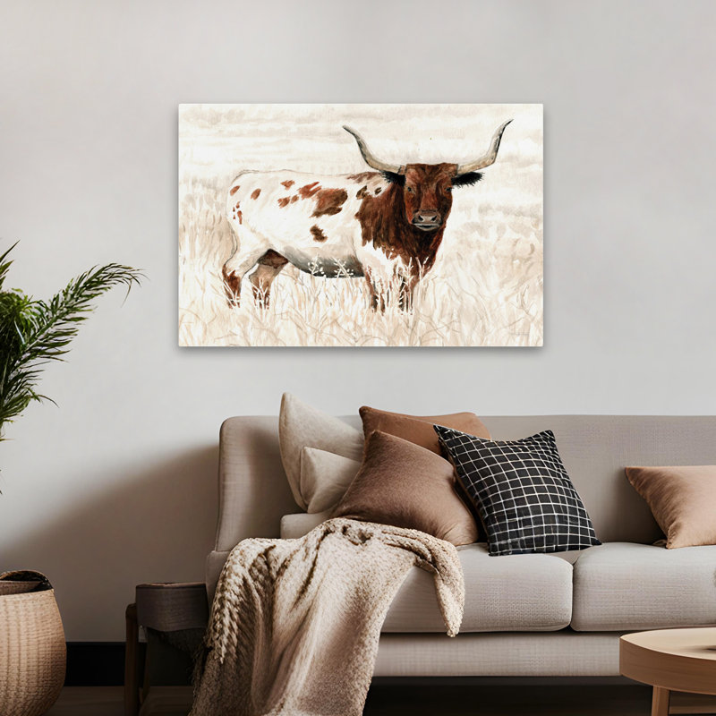 «Longhorn and Proud», art contemporain de la vache au Texas, H 48 po x l 32 po