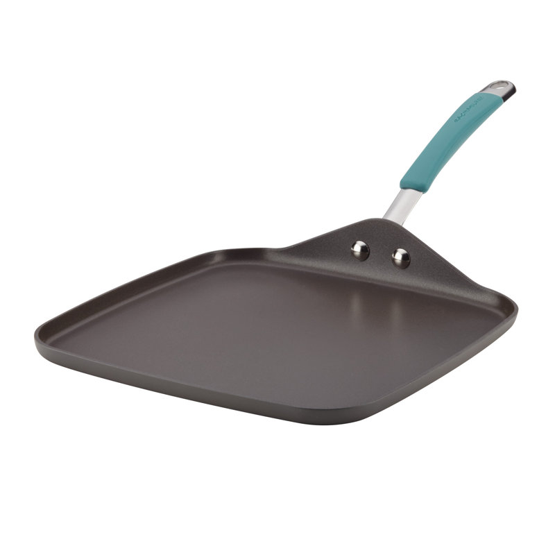 Rachael Ray Cucina Hard Anodized Nonstick Shallow Square Stovetop Griddle, 11 Inch