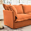 Orange, chenille, fauteuil simple, siège profond, coussins moelleux, housses amovibles, installation rapide