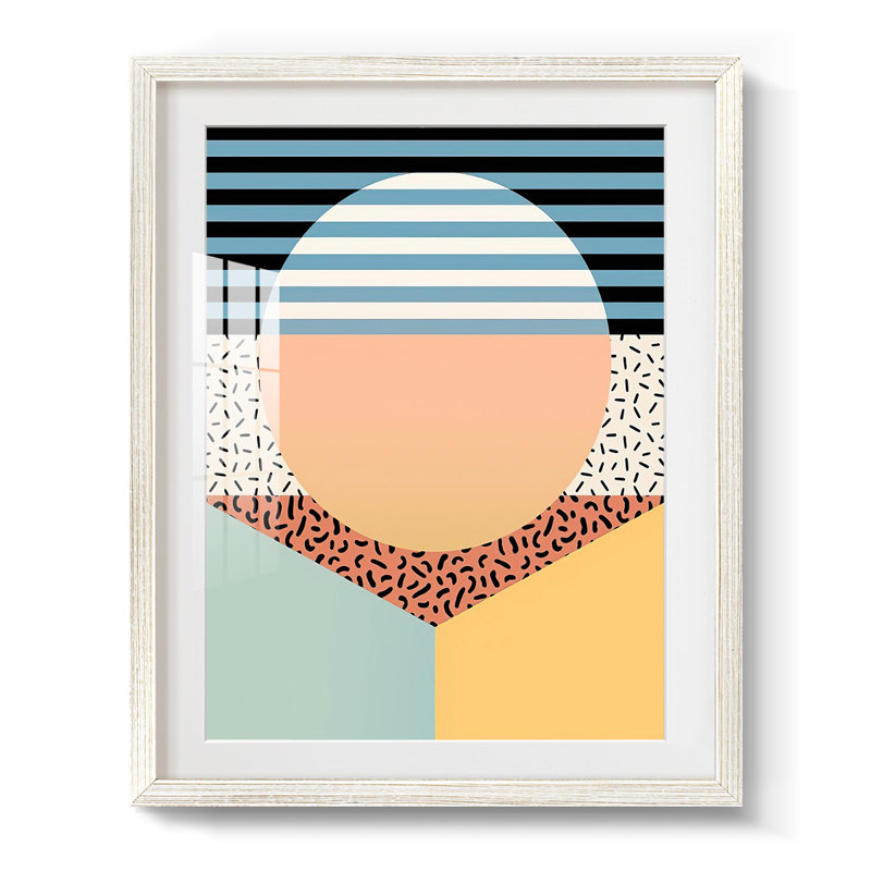 Modern Memphis III - Impression encadrée, Blanc, H 28,5 po x l 20,5 po