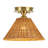 Cavello 1-Light Dimmable Woven Rattan Cone Flush Mount Ceiling Light
