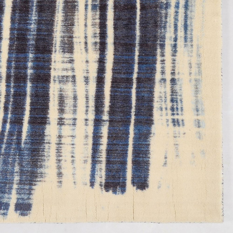 Tapis bleu marine / beige Bourge, Rectangle 7 pi 6 po x 9 pi 6 po