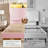 Full Size Bed Frame with 51" Tall Corduroy Wingback Headboard and Storage Shelf, Upholstered Platform Bed with LED Lights & Charging Station, No Box Spring Needed, Easy Assembly, Pink-1084699740-1084699743