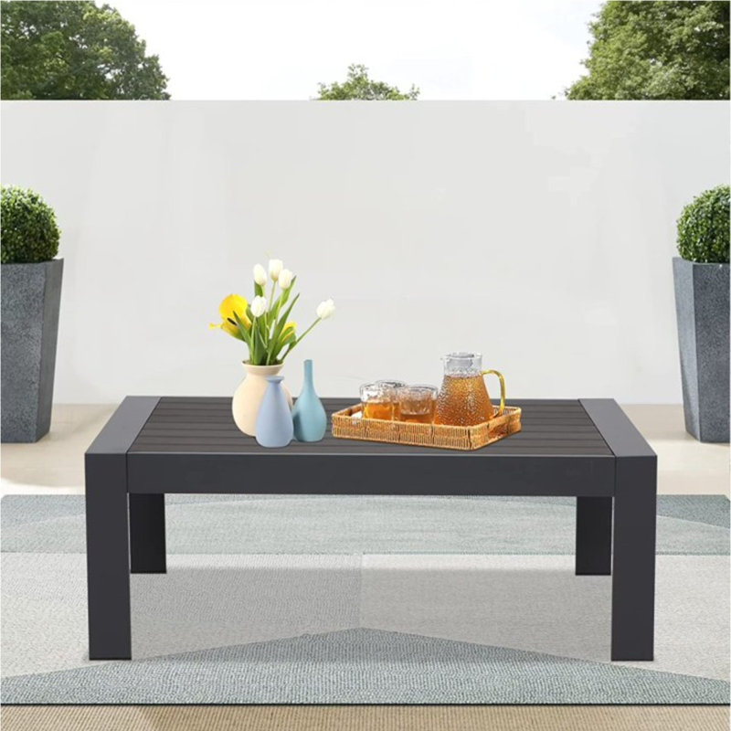 Table basse d'extérieur en aluminium 43 po, Gris