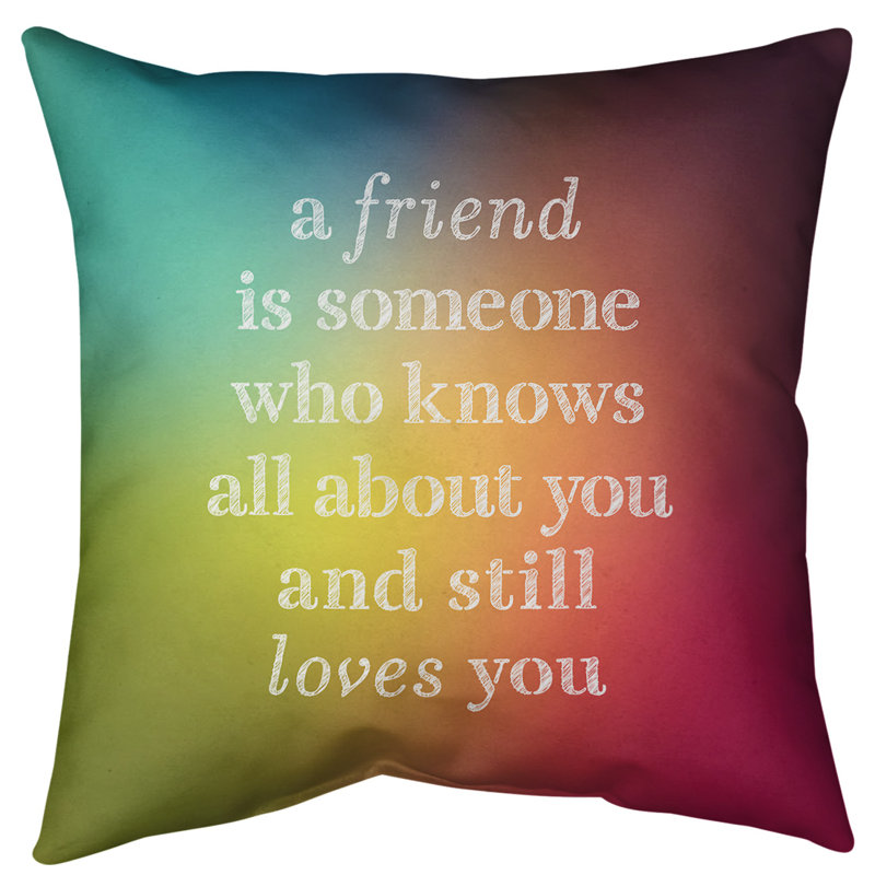 Coussin de sol Love & Friendship, H 28 po x l 28 po, Arc-en-ciel