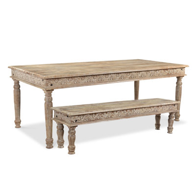 Laura-Anne 6 - Person Solid Wood Top Four Leg Base Dining Set