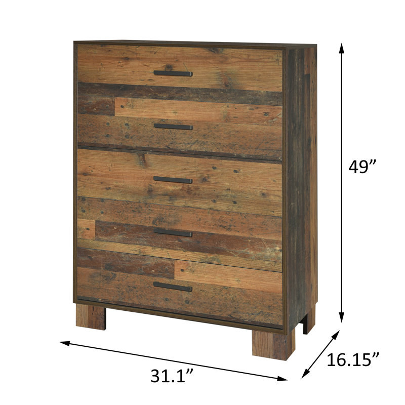 Ensemble de chambre avec lit plateforme 5 pièces Lakewood, Grand