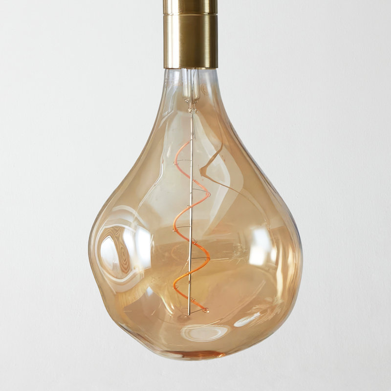 Luminaire suspendu rétro à DEL 20 pi avec ampoule en verre ambré de forme organique Scorpio