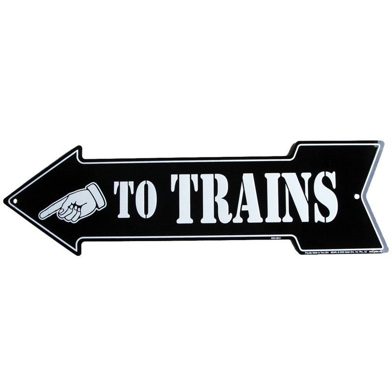 Enseigne à train en métal flèche-tin