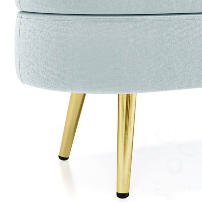 Oval Storage Bench With Metal Legs