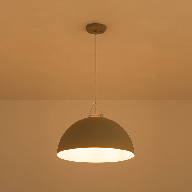 Farmhouse 1-Light Dome Pendant Light, Khaki