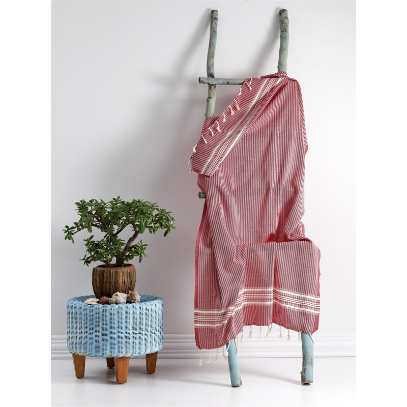 Greer Turkish Cotton Ultra Light Beach Towel, Red