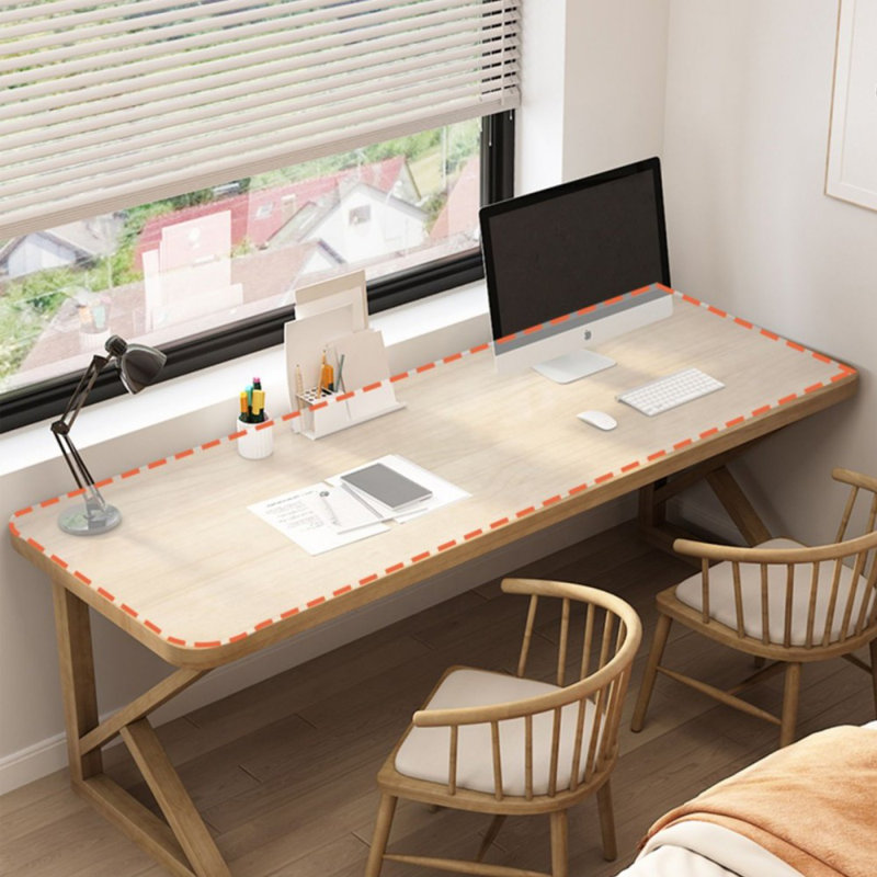 Bureaux rectangulaires en bois massif Burlywood, H 29,53 po x l 62,99 po x P 23,62 po