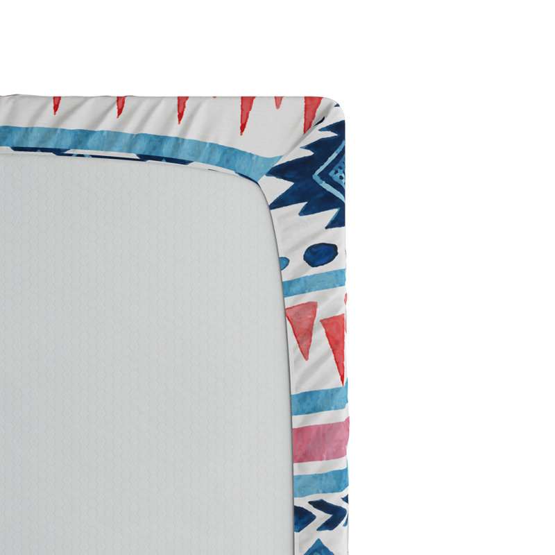 Microfiber Geometric Fitted Sheet, Twin Fitted Sheet