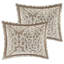 Ensemble d'édredon 8 pièces jacquard brun clair / ivoire très grand-121790541-121790540