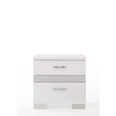 Contemporary White Bedroom Furniture Piece - Complete Your Stylish Office Accent Nightstand Elevate Workspace