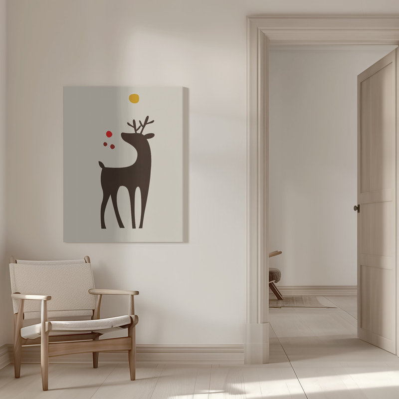 "Rudolph Searching for His Nose" Wrapped Canvas Wall Art, 24" H x 16" W