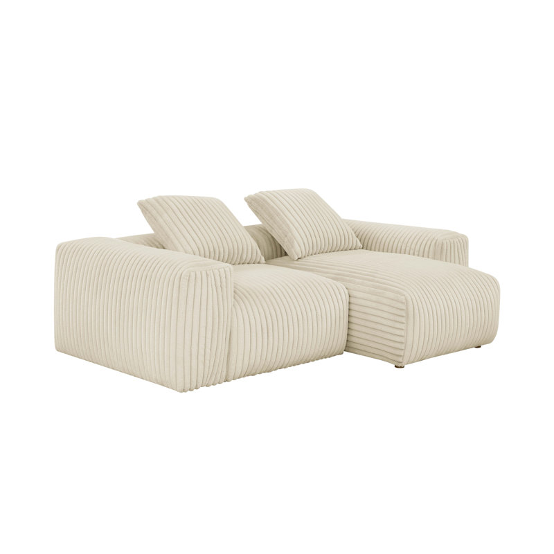Rivant Faux Fur Corduroy Sectional, Right Hand Facing