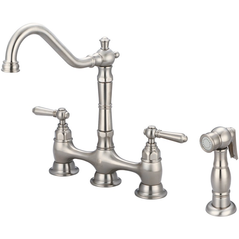 Pioneer Americana Kitchen Faucet with Side Spray, Brushed Nickel