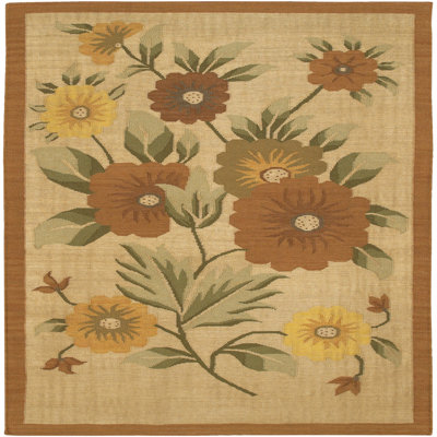 Aneres Flatweave Wool Floral Indoor Rug