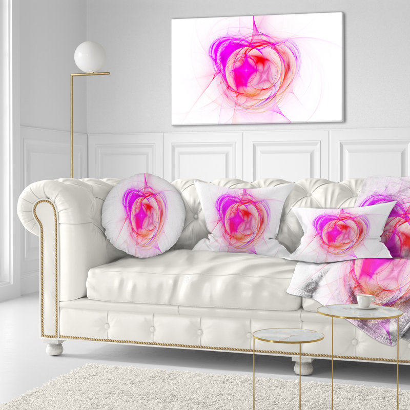 Coussin décoratif Fractal Explosion Supernova, Rose