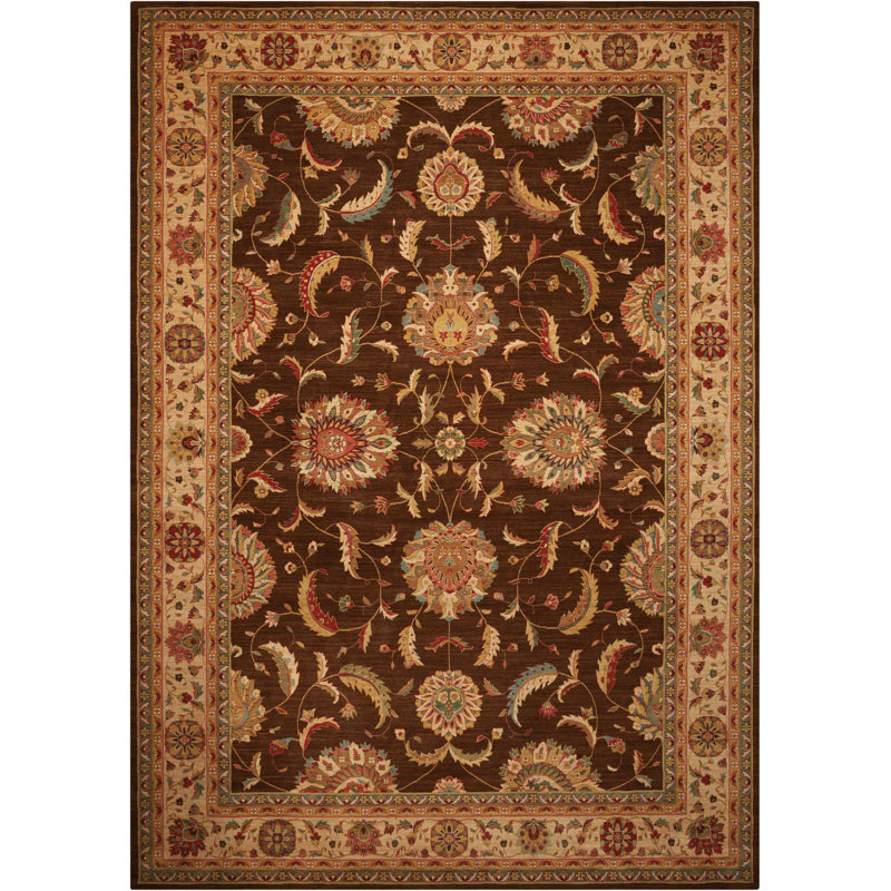 Tapis brun traditionnel Jessika, Rectangle 9 pi 9 po x 13 pi 9 po
