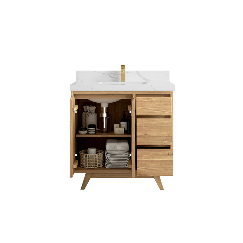 Ensemble de meuble-lavabo simple 36 po Folla, Calacatta Laza