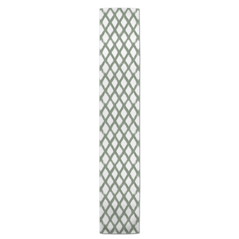Koziol Geometric Table Runner, 72" L x 16" W, Sage Green, Geomatric