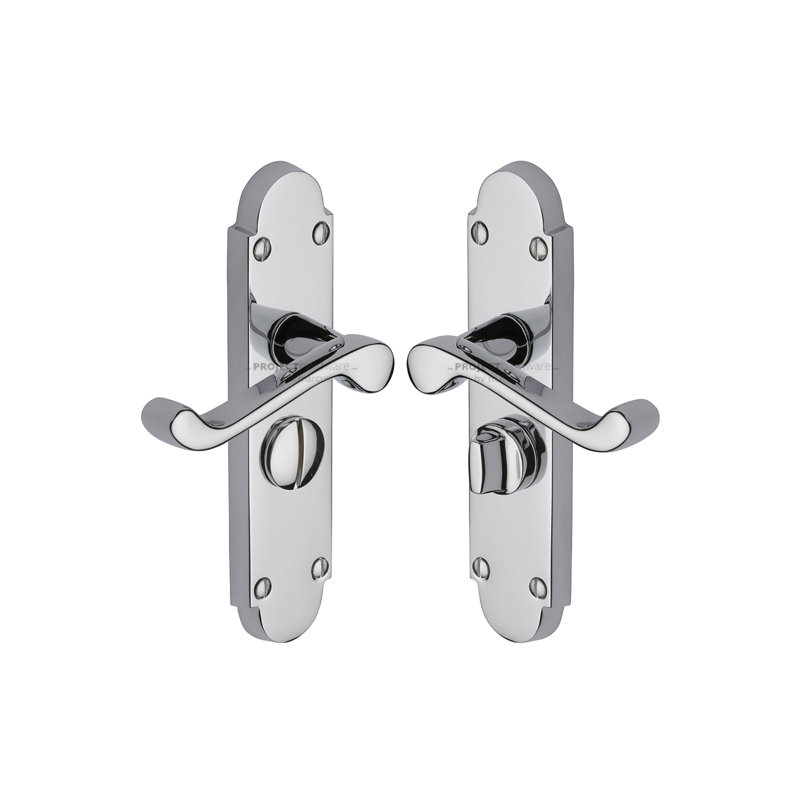 Heritage Brass Project Hardware Door Handle for Privacy Set Milton Design, Polished Chrome