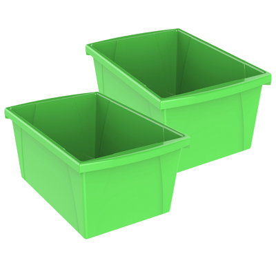 Boîte de rangement moyenne Storex Storex, vert, paquet de 2