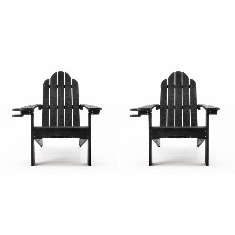 Hackneyville Outdoor Adirondack Chair, Black