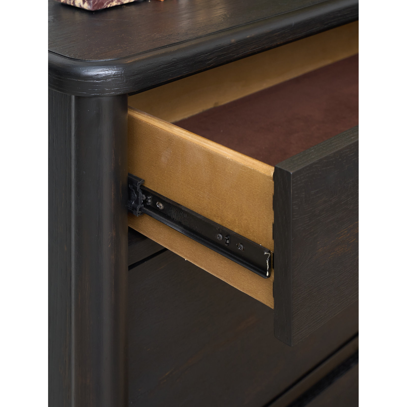 Ebony Dresser And Mirror Set