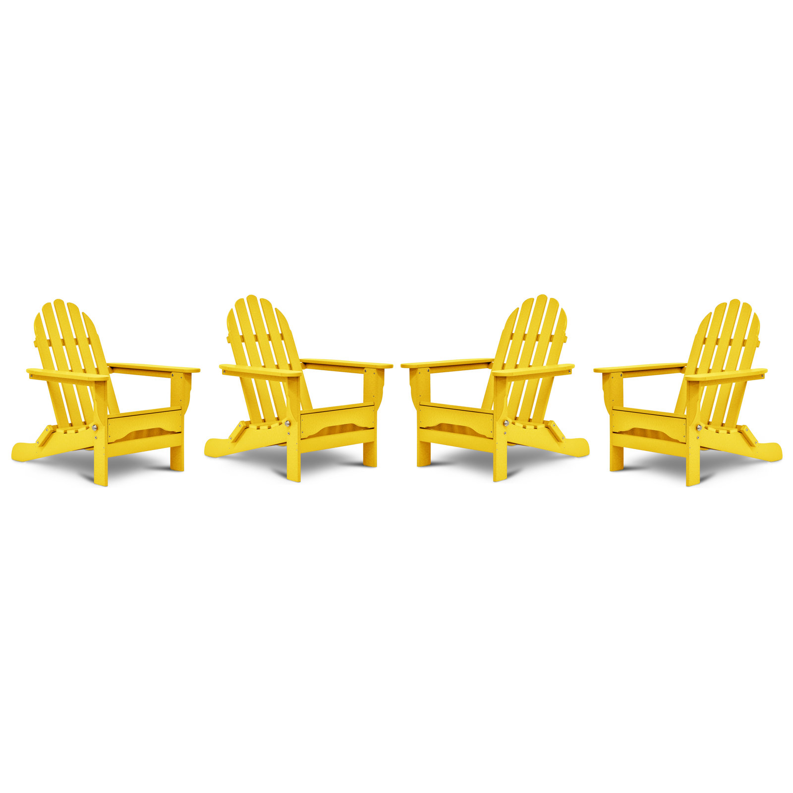 Leighton Foldable Outdoor Adirondack Set, Lemon Yellow