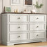 Ensemble de chambre à coucher 3 pièces, commode 6 tiroirs et table de chevet 47,2 po