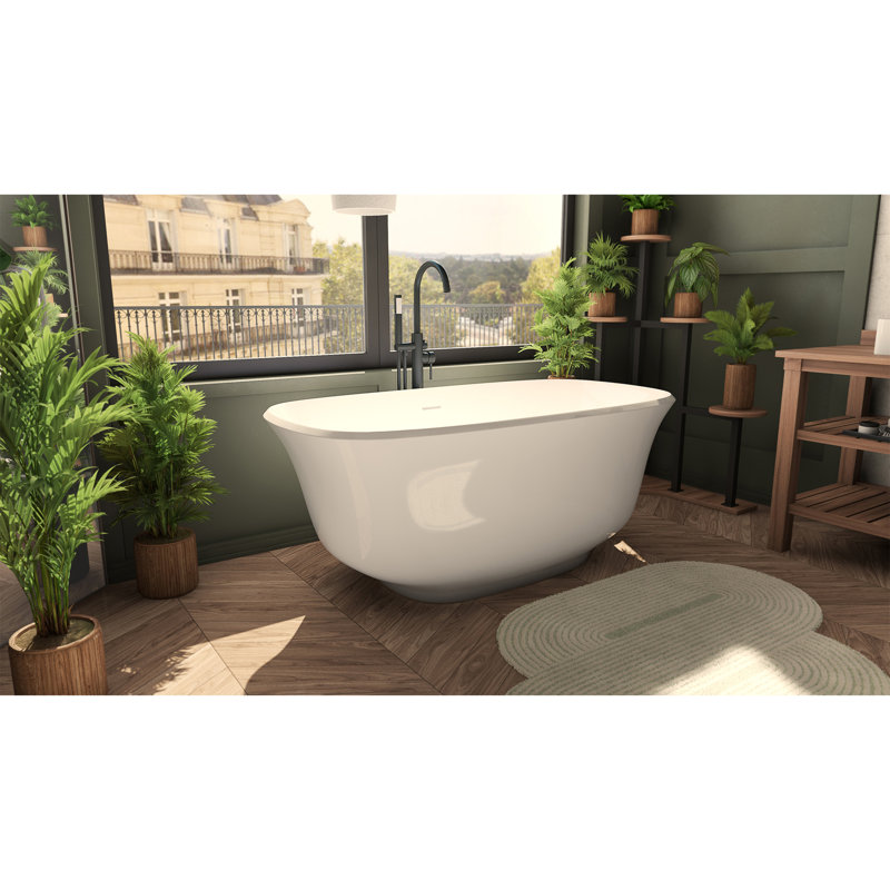 Baignoire autoportante en acrylique Elegant L 67 po x l 31-1 / 4 po x H 23-3 / 4 po, Blanc