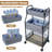 3-Tier Baby Diaper Caddy Organizer And Storage Cart With 4+2 Dividers, Mobile Metal Utility Cart With Rolling Wheels, Large Capacity Rolling Cart