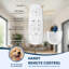 84 Inch Oversized Large Brushed Nickel Solid Wood Ceiling Fan with Dimmable LED Light, Remote Control & Reversible DC Motor, For Living Room, Warehouse & Villa