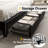 Tata Velvet Upholstered Platform Bed Frame with Bookcase Headboard, Charging Station and Storage Drawers-423420824-423420831