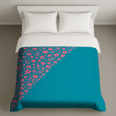 Housses de couette de coin rose à motif floral