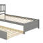 Structure de lit plateforme simple en bois avec lit gigogne-711783274