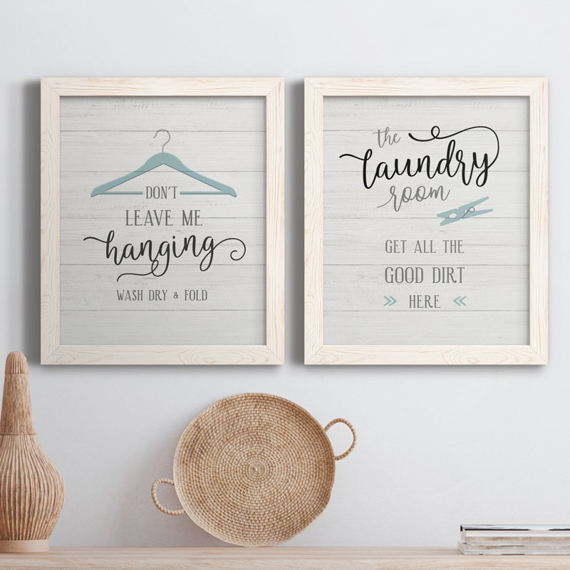 Don't laissez - ensemble de 2 pièces d'art textuel sur toile, Encadrement beige, H 20 po x l 34 po x P 1,5 po
