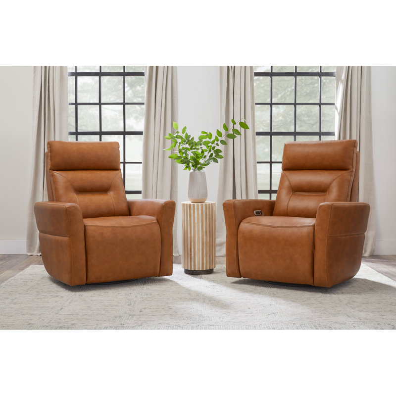 Ashley Power Swivel Glider Recliner P2 Two Pack, Vintage Caramel