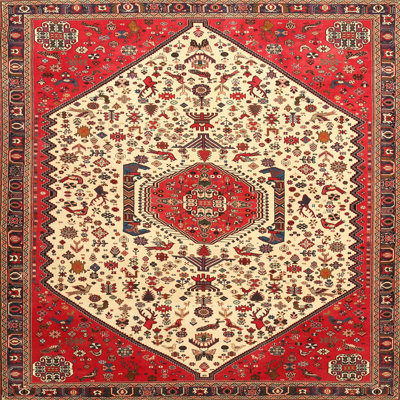 Tapis traditionnel rouge / chêne